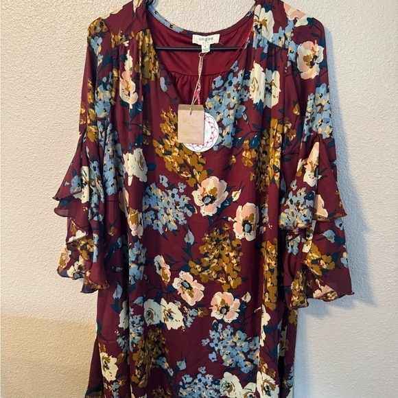 UMGEE Casual Floral A Line Dress Bell Sleeve - Picture 3 of 9